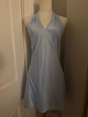wild fable Light Blue Halter Neck Prom Dress